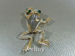 Crown Trifari Alfred Philippe 1943 Sterling Lucite Jelly Belly Frog Brooch