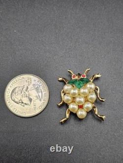 Crown Trifari Alfred Philippe 1952 Park Avenue Zoo Ladybug Brooch Book Pc 0102