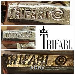 Crown Trifari Alfred Philippe 1956, Brazil (ribbed melon) 3 pc set. Booked