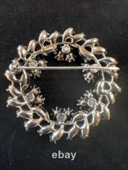 Crown Trifari Alfred Philippe 1961 Purple Rhinestone Brooch & Earring Set