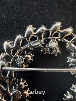 Crown Trifari Alfred Philippe 1961 Purple Rhinestone Brooch & Earring Set