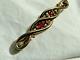 Crown Trifari Alfred Philippe 925 sterling silver gp red white crystal hair pin