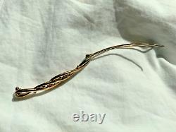 Crown Trifari Alfred Philippe 925 sterling silver gp red white crystal hair pin