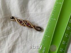 Crown Trifari Alfred Philippe 925 sterling silver gp red white crystal hair pin