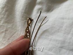 Crown Trifari Alfred Philippe 925 sterling silver gp red white crystal hair pin