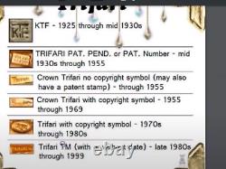 Crown Trifari Alfred Philippe 925 sterling silver gp red white crystal hair pin