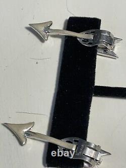 Crown Trifari Alfred Philippe Arrow earrings s/s rhodium plated RARE