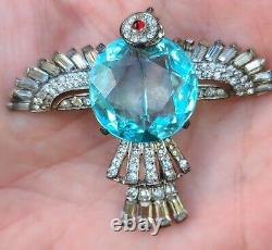 Crown Trifari Alfred Philippe Bird In Flight Pin Aquamarine-stunning