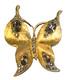 Crown Trifari Alfred Philippe Butterfly Rhinestone Brooch Pin Gold Tone Vintage