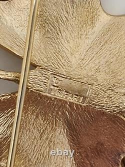 Crown Trifari Alfred Philippe Butterfly Rhinestone Brooch Pin Gold Tone Vintage