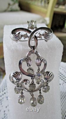 Crown Trifari Alfred Philippe Chandelier Crystal Brooch USA