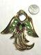 Crown Trifari Alfred Philippe Design Lyre Bird Figural HUGE Jelly Belly Brooch