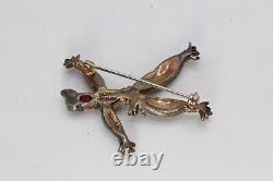 Crown Trifari Alfred Philippe Doll Straw Male Ruby Glass Sterling Silver Pin