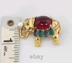 Crown Trifari Alfred Philippe Elephant Brooch Jewels Of India Moghul