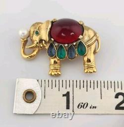 Crown Trifari Alfred Philippe Elephant Brooch Jewels Of India Moghul