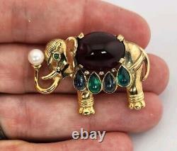 Crown Trifari Alfred Philippe Elephant Brooch Jewels Of India Moghul