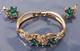 Crown Trifari Alfred Philippe Emerald Green Rhinestone Bracelet Earrings Set