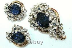 Crown Trifari Alfred Philippe Empress Eugene Rhinestones Earrings Set Fsd