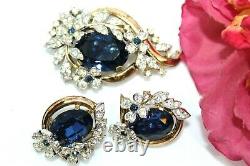 Crown Trifari Alfred Philippe Empress Eugene Rhinestones Earrings Set Fsd