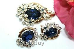 Crown Trifari Alfred Philippe Empress Eugene Rhinestones Earrings Set Fsd