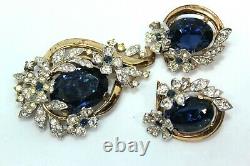 Crown Trifari Alfred Philippe Empress Eugene Rhinestones Earrings Set Fsd