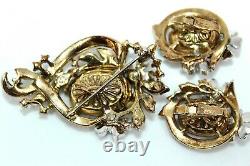 Crown Trifari Alfred Philippe Empress Eugene Rhinestones Earrings Set Fsd