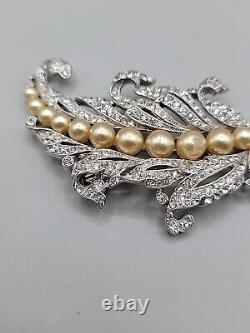 Crown Trifari Alfred Philippe Empress Eugenie Lily of Valley Fur Clip Pin Vtg