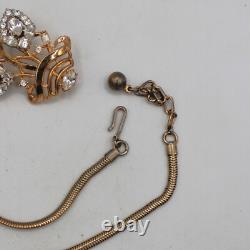 Crown Trifari Alfred Philippe Floral Choker Necklace Earring & Brooch Set Gold