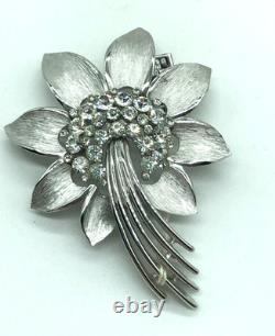 Crown Trifari Alfred Philippe Flower Shooting Star Crystals Earrings & Brooch Crown Trifari Alfred Philippe Flower Shooting Star Crystals Earrings & Brooch