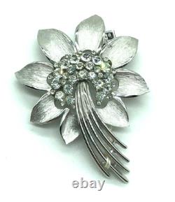 Crown Trifari Alfred Philippe Flower Shooting Star Crystals Earrings & Brooch