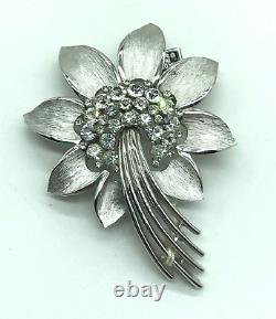 Crown Trifari Alfred Philippe Flower Shooting Star Crystals Earrings & Brooch