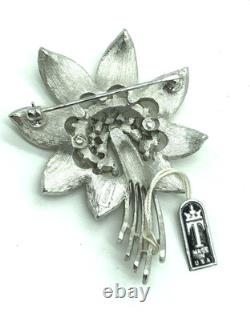 Crown Trifari Alfred Philippe Flower Shooting Star Crystals Earrings & Brooch