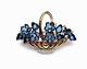 Crown Trifari Alfred Philippe Fruit Salad Blue Glass Flower Basket Brooch