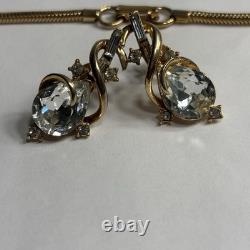 Crown Trifari Alfred Philippe Gem of India Choker Necklace & Earrings set