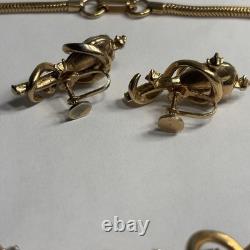 Crown Trifari Alfred Philippe Gem of India Choker Necklace & Earrings set