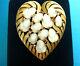 Crown Trifari Alfred Philippe Goldtone Heart Opaque Molded Glass Acorns Brooch