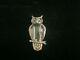 Crown Trifari Alfred Philippe Jelly Belly Owl Fur Clip/Pin Sterling Rare