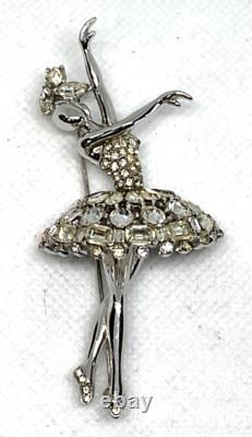 Crown Trifari Alfred Philippe Jeweled Symphony Ballerina Pin 1950