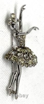 Crown Trifari Alfred Philippe Jeweled Symphony Ballerina Pin 1950