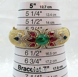 Crown Trifari Alfred Philippe Jewels of India Flawed Cabochon Clamp Bracelet