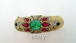 Crown Trifari Alfred Philippe Jewels of India Flawed Cabochon Clamp Bracelet