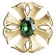 Crown Trifari Alfred Philippe Maltese Cross Green Faceted Rhinestone Brooch Pin