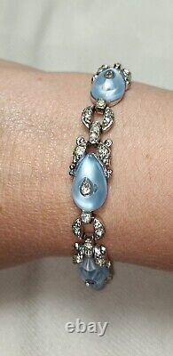 Crown Trifari Alfred Philippe Moonstone Clear Crystal Tennis Bracelet 7 In