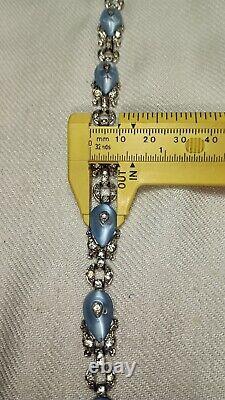 Crown Trifari Alfred Philippe Moonstone Clear Crystal Tennis Bracelet 7 In