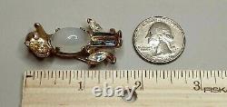Crown Trifari Alfred Philippe Moonstone Jelly Belly withRhinestones Dog Brooch