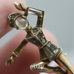 Crown Trifari Alfred Philippe Nicki Ballet Dancer Pin brooch 1949 missing stones