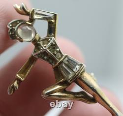 Crown Trifari Alfred Philippe Nicki Ballet Dancer Pin brooch 1949 missing stones