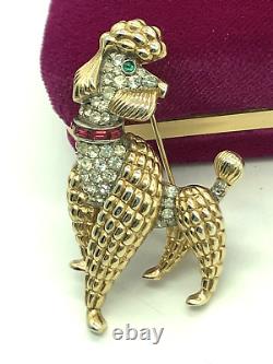 Crown Trifari Alfred Philippe Paris in Spring Ruby Collar French Poodle Brooch