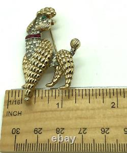 Crown Trifari Alfred Philippe Paris in Spring Ruby Collar French Poodle Brooch