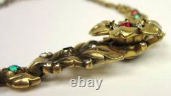 Crown Trifari Alfred Philippe Pave Floral Trembler Necklace Jewelry Vintage